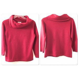 Ann Taylor Loft Sweater Red Cowl Neck Size Small